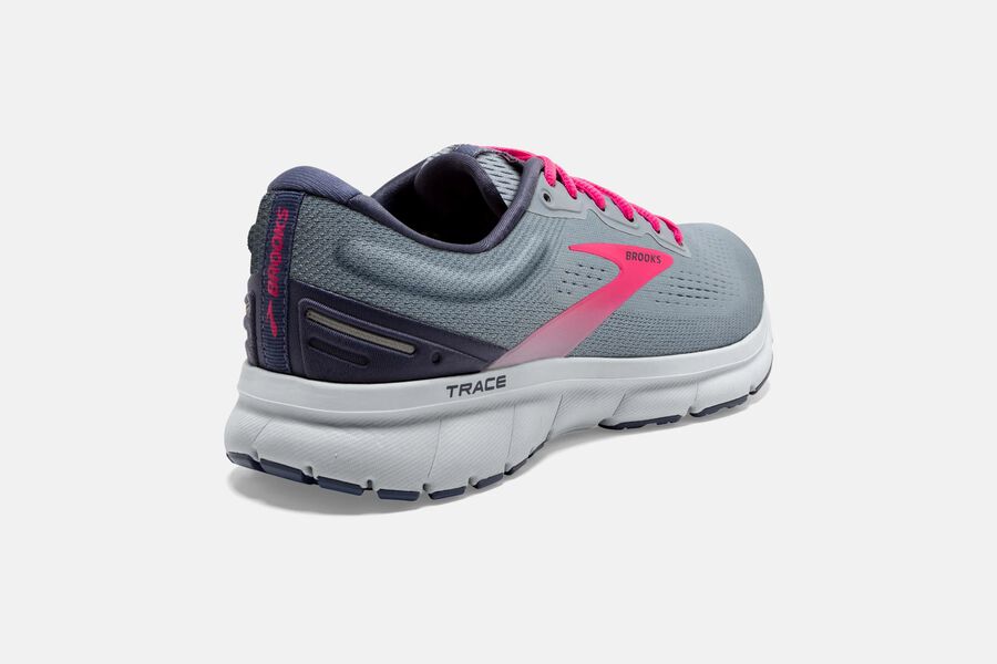 Brooks Trace Road Running Shoes Womens Grey/Pink 269081-YDB